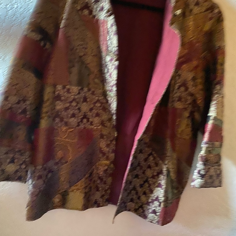 August Max Mandarin Collar Multi Colored Jacket S… - image 6